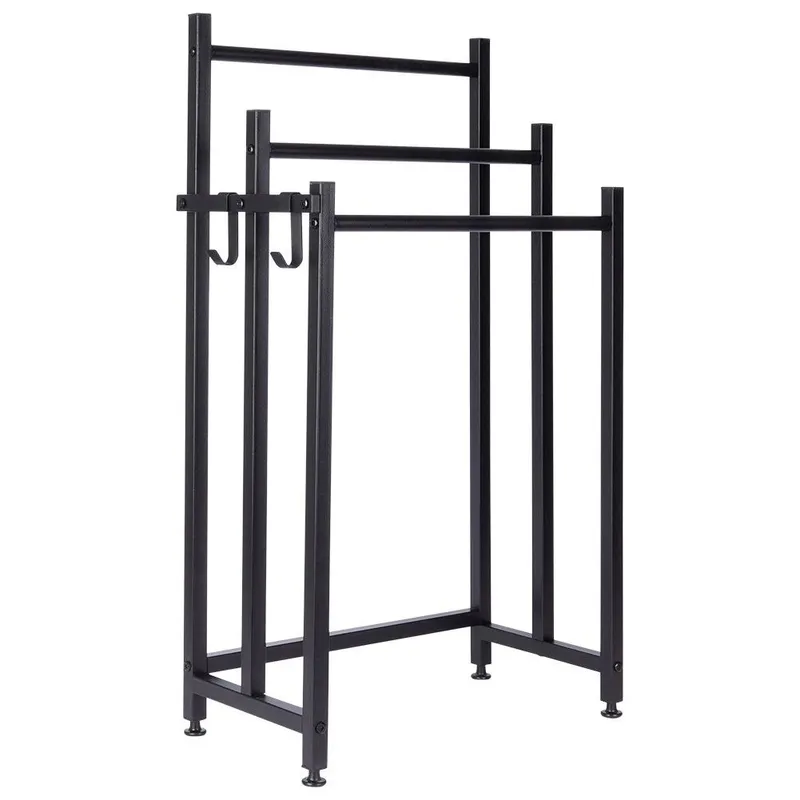 Wieszak Na Ręczniki Stojący Metalowy Solidny 45,5x25,5x84 MEBLIVA - Czarny