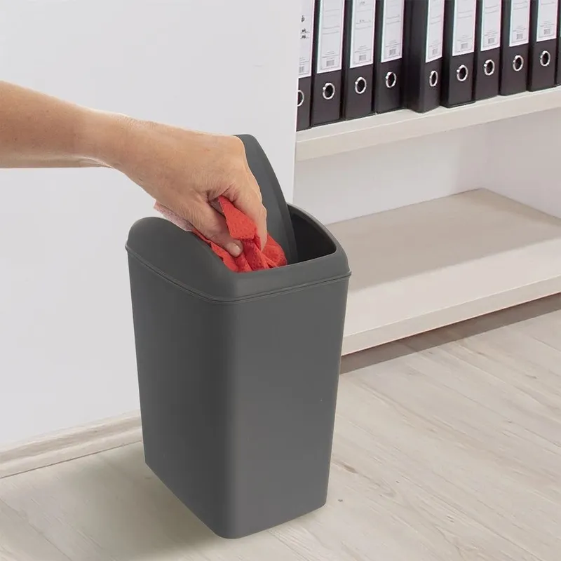 Kosz Na Śmieci Plastikowy 5 l Wytrzymały I Pojemny MEBLIVA - Szary