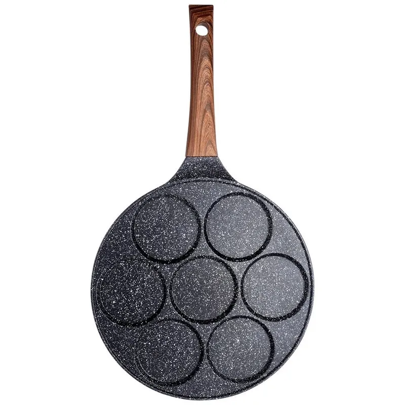 Patelnia Do Jajek Granitowa 7 Otworów 26 cm Black&Wood Indukcja MEBLIVA