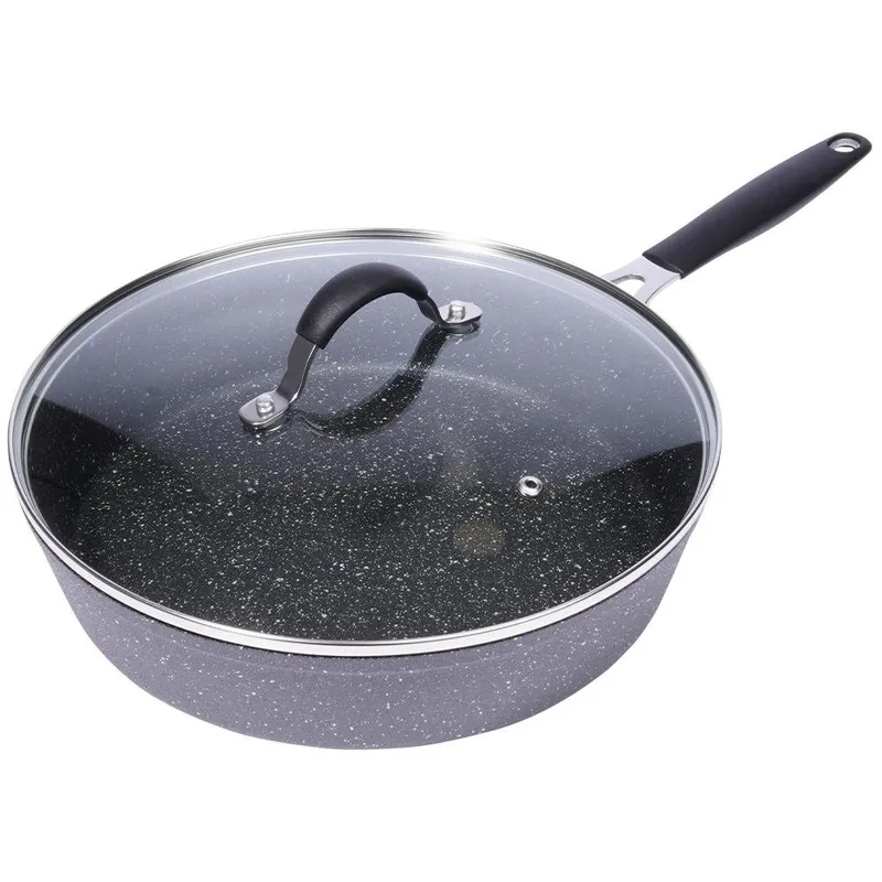 Patelnia Granitowa Z Pokrywką 28 cm Stoner Indukcja Piekarnik MEBLIVA