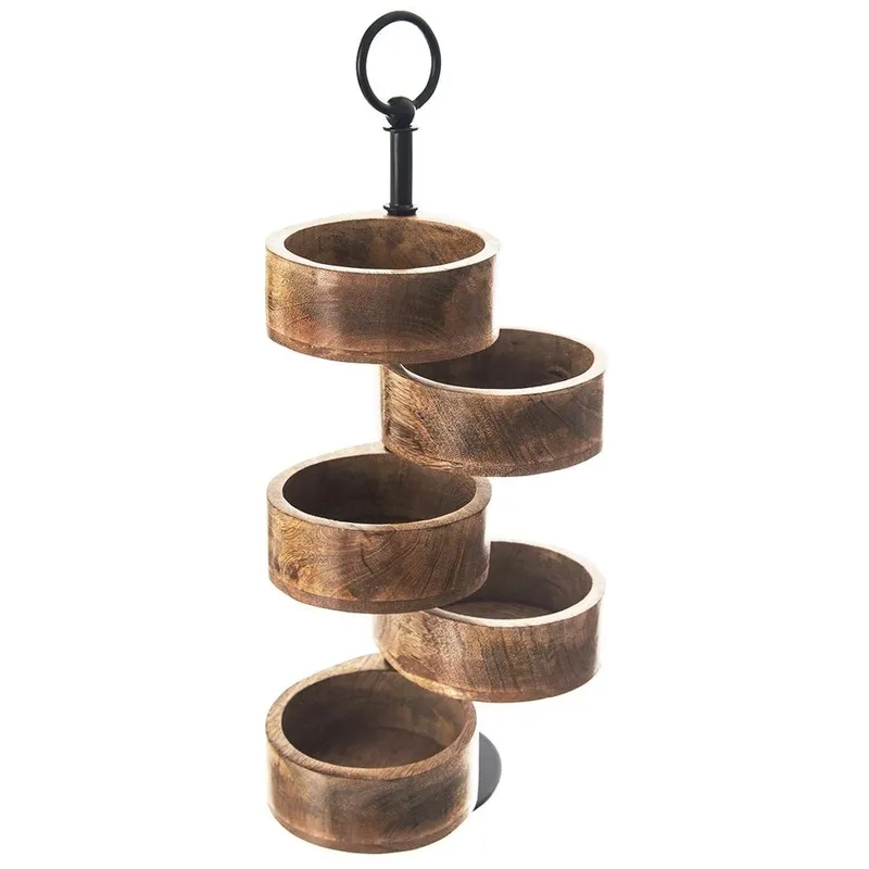 Patera 5-POZIOMOWA Piętrowa Drewniana Obrotowa 18,5 x 12,5 x 44,5 MEBLIVA