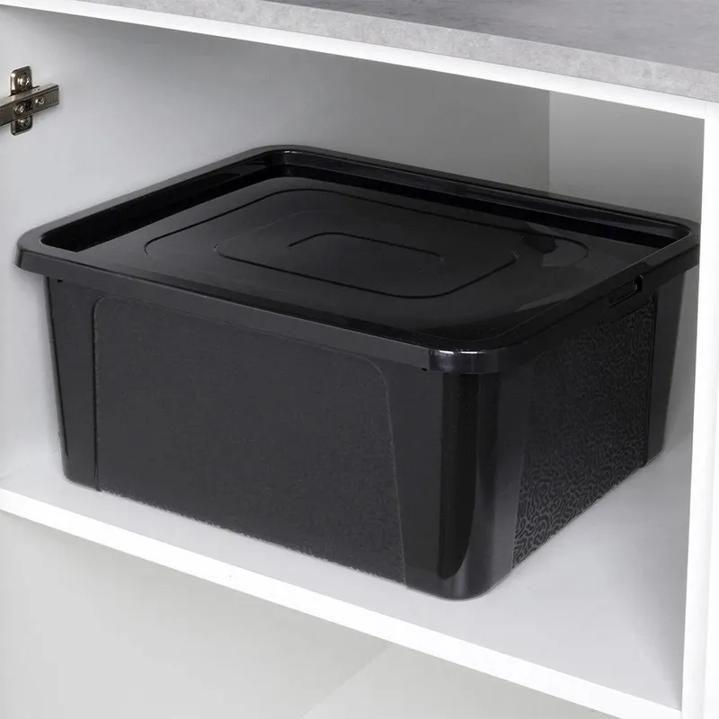 Pojemnik Do Przechowywania Z Pokrywką 20 l 40 x 33 x 20 cm MEBLIVA - Czarny