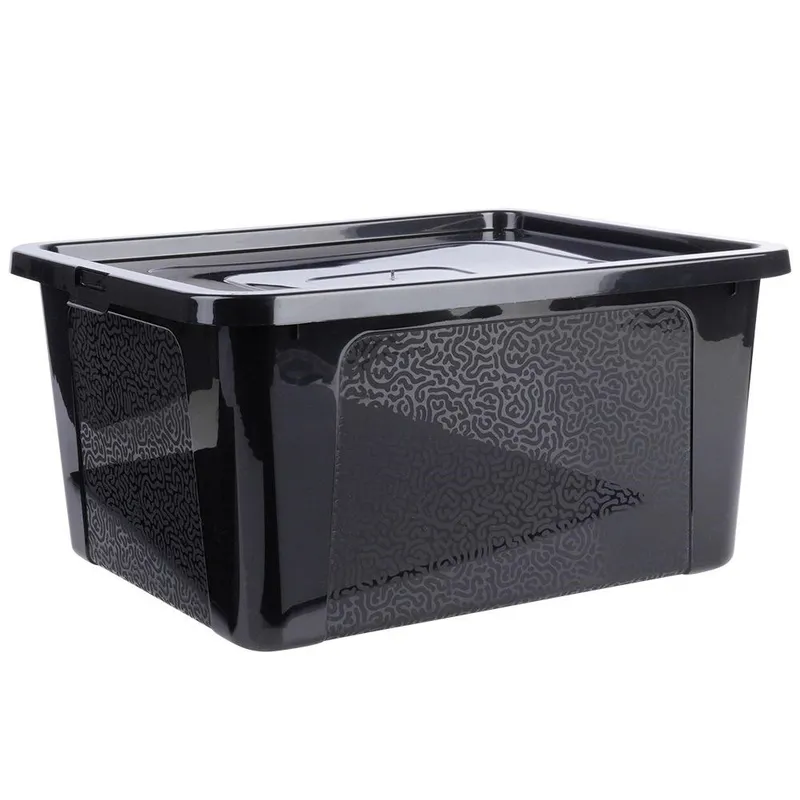 Pojemnik Do Przechowywania Z Pokrywką 20 l 40 x 33 x 20 cm MEBLIVA - Czarny