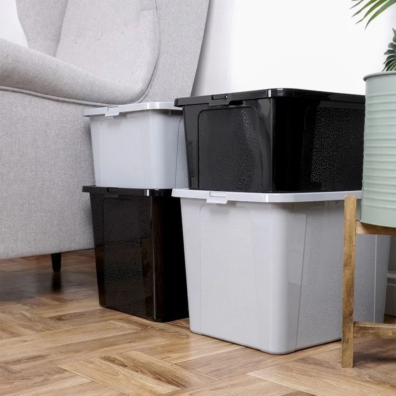 Pojemnik Do Przechowywania Uniwersalny Plastikowy Z Pokrywką 30 l MEBLIVA