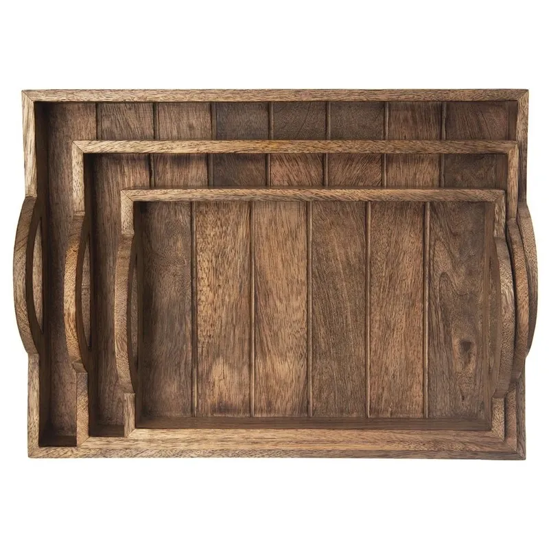 Taca Deska Do Serwowania Loft Drewniana Dekoracyjna 30,5 x 20,5 cm MEBLIVA