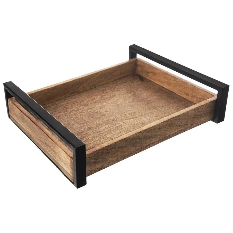 Taca Deska Do Serwowania Loft Drewniana Dekoracyjna 35,5 x 27 cm MEBLIVA