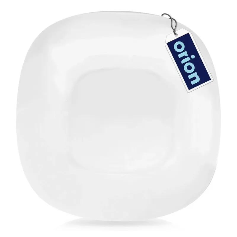 Talerz Deserowy Szklany LUNA Kwadratowy 20 cm Zmywarka MEBLIVA - Biały