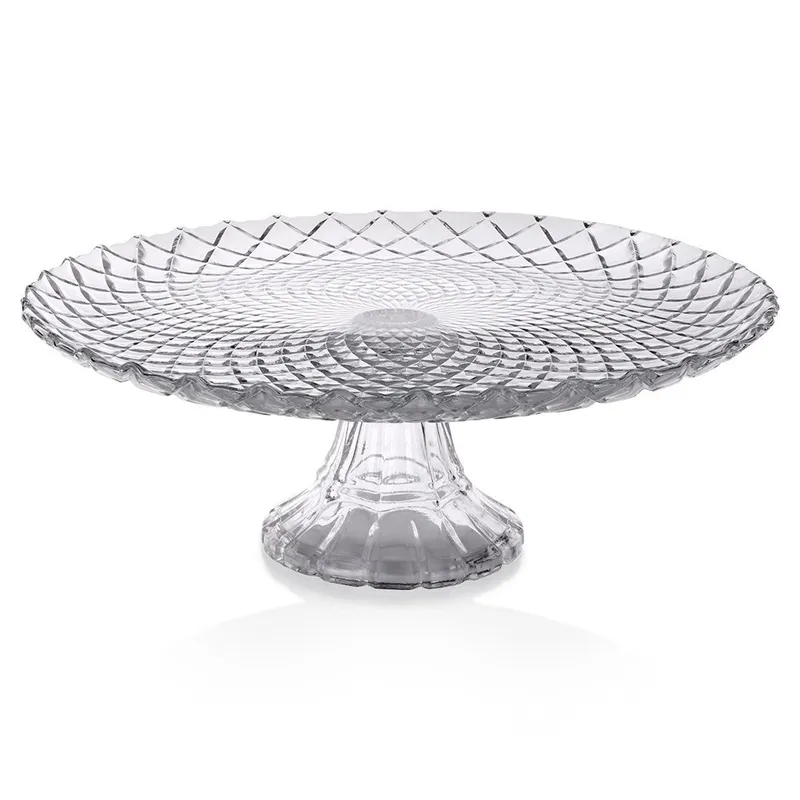 Patera Szklana Na Tort Ciasto Owoce Ozdobna Na Nóżce HOUSEWARE 26,5 MEBLIVA