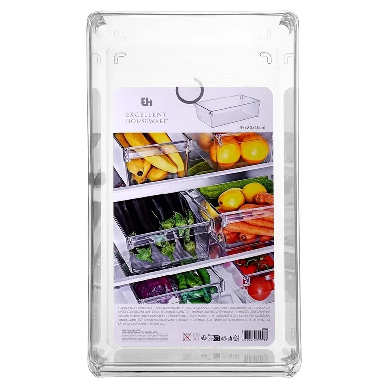 Organizer Do Lodówki 36 x 20,5 x 10 cm Tworzywo Przezroczyste MEBLIVA