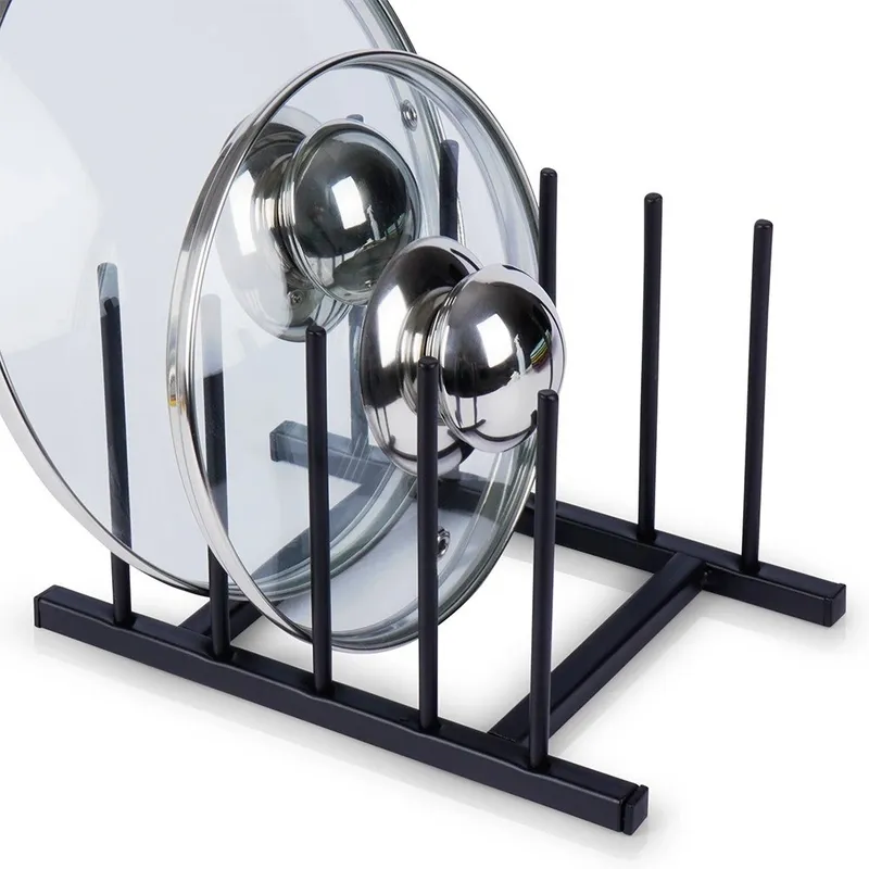 Stojak Na Pokrywki Talerze Metalowy LOFT 4 szt. 19,5 cm MOVEMANIA - Czarny