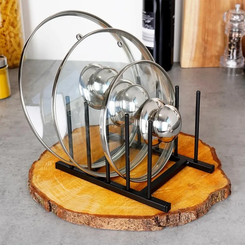 Stojak Na Pokrywki Talerze Metalowy LOFT 4 szt. 19,5 cm MOVEMANIA - Czarny