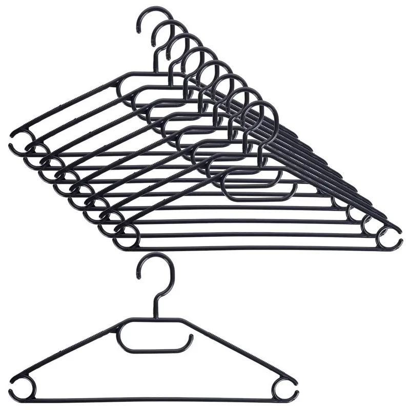 Wieszaki Na Ubrania 10 szt. STORAGE SOLUTIONS Obrotowe MEBLIVA - Czarne