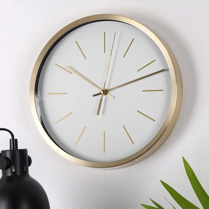 Zegar Ścienny Biały Złoty 25 cm MEBLIVA