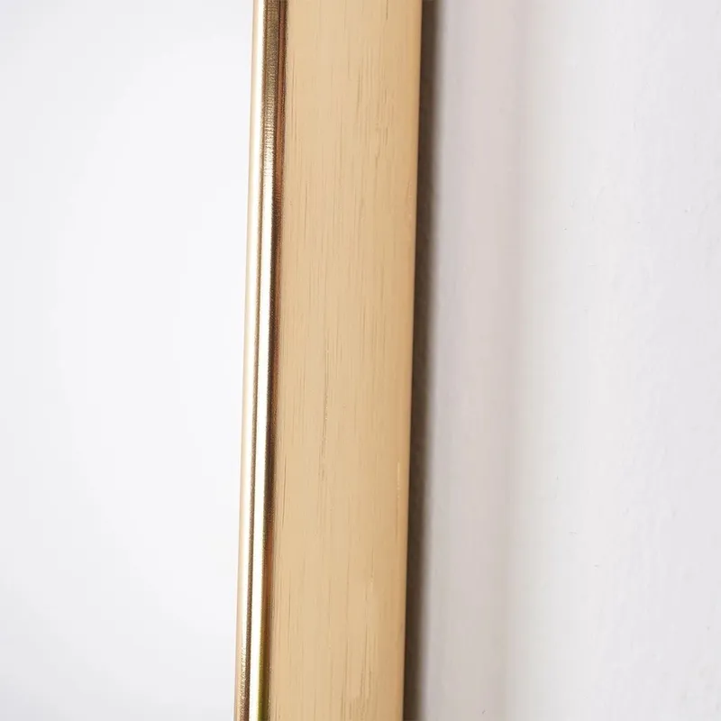 Lustro Ścienne Owalne Rama 72 x 32 cm Pionowo Poziomo MEBLIVA - Złota