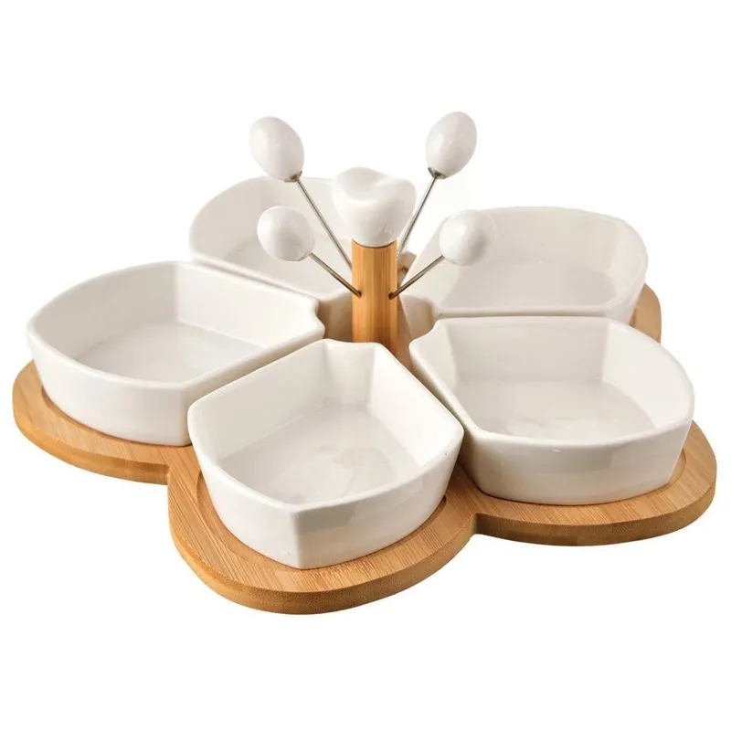 Miseczki Na Przekąski Porcelanowe Dekoracyjne WHITELINE MEBLIVA - Białe