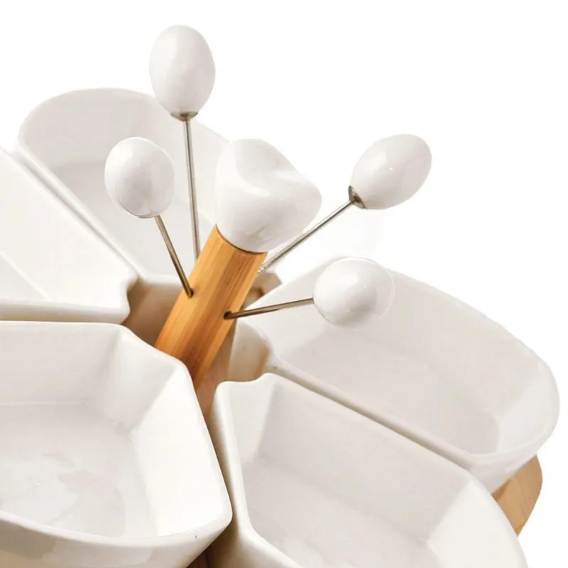 Miseczki Na Przekąski Porcelanowe Dekoracyjne WHITELINE MEBLIVA - Białe