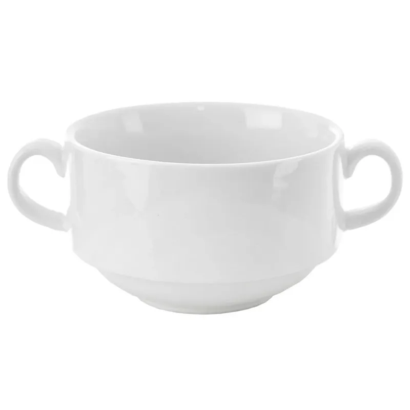 Bulionówka MONA 290 ml Porcelana Z Uchwytami Do Zmywarki MEBLIVA