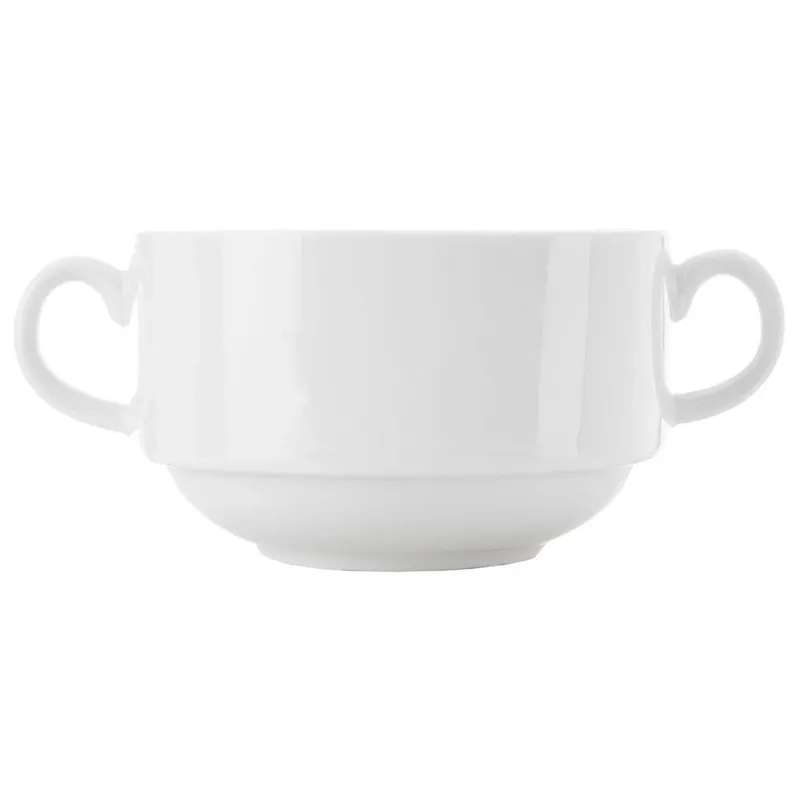 Bulionówka MONA 290 ml Porcelana Z Uchwytami Do Zmywarki MEBLIVA