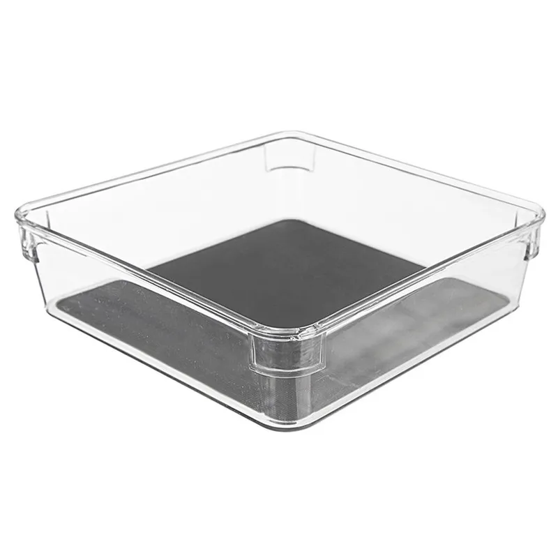 Pojemnik Organizer Szuflady GREY 16 x 16 x 4,5 cm Antypoślizgowy MEBLIVA