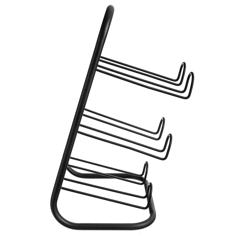 Stojak Regał Półka Na Wino 6 Butelek Metalowy 22,5 x 39 cm MEBLIVA - Czarny