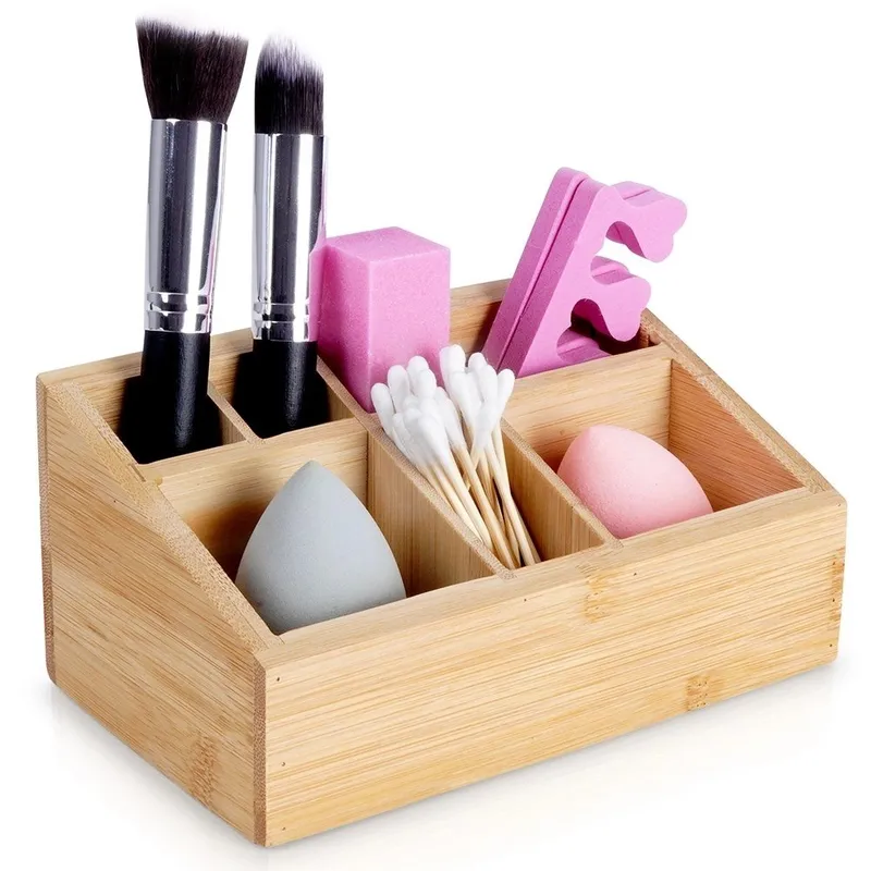 Organizer Na Kosmetyki Bambusowy 17 x 10 x 8 cm ELEGANZA Siedem MEBLIVA