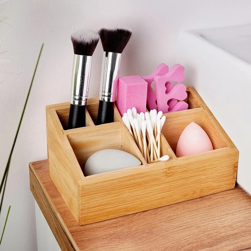 Organizer Na Kosmetyki Bambusowy 17 x 10 x 8 cm ELEGANZA Siedem MEBLIVA