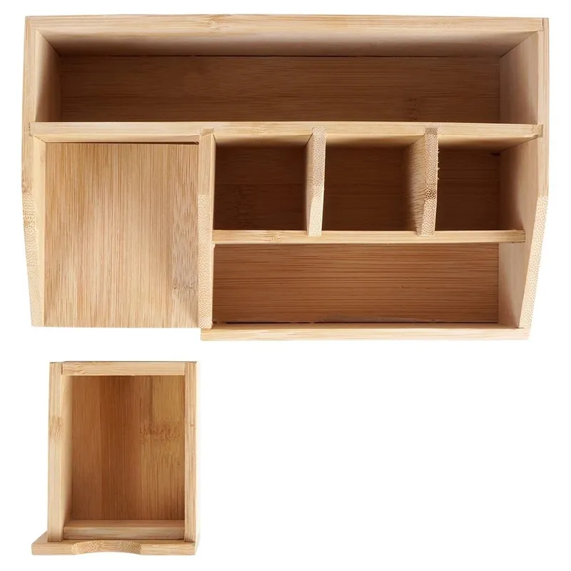 Organizer Na Kosmetyki Do Makijażu Bambusowy ELEGANZA 24 x 15 x 11 MEBLIVA