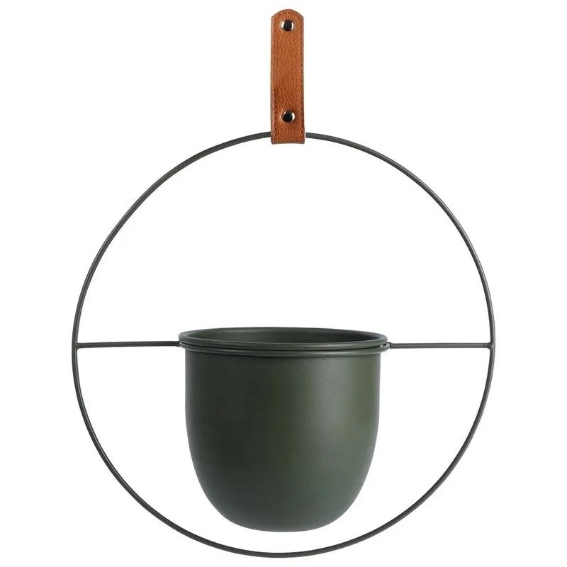 Osłonka Na Doniczkę Wisząca Metalowa 30 x 30 cm HSC Loft GARDIVA - Zielona