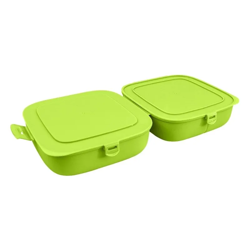 Pojemnik Lunchbox Dzielony 3 Komory 14 l Z Klipsami 16 x 16 cm MEBLIVA