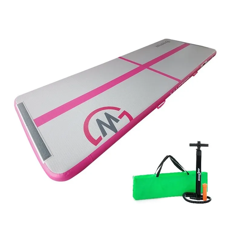 Airtrack Mata Gimnastyczna 300 x 100 x 10 cm MOVEMANIA - Różowa-Szara