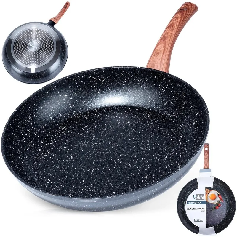 Patelnia Indukcja Granitowa Nieprzywierająca Solidna Trwała 32 cm MEBLIVA