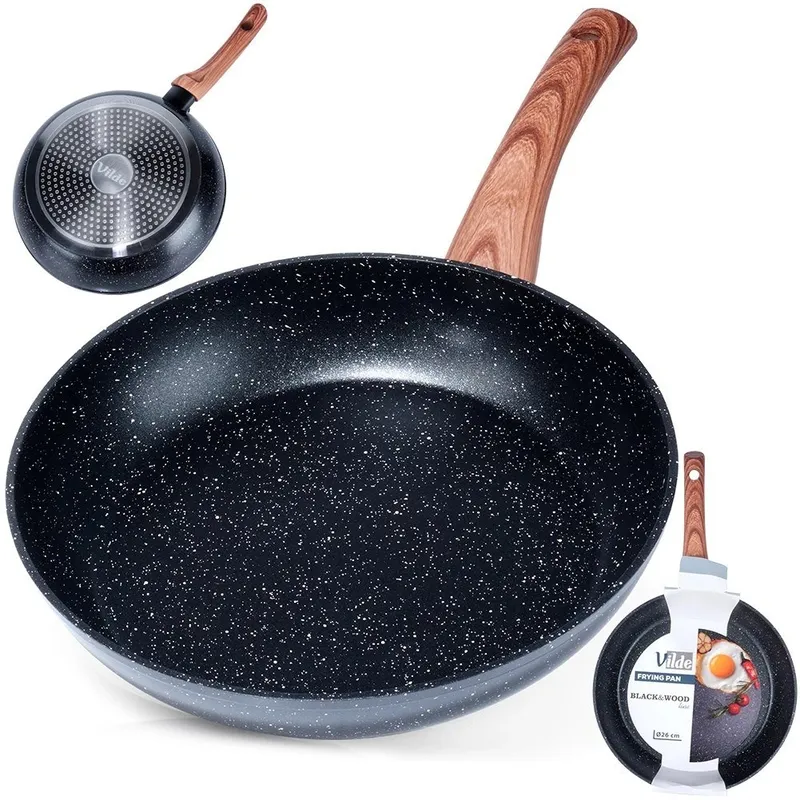 Patelnia Indukcja Na Gaz Granitowa Nieprzywierająca Solidna 26 cm MEBLIVA