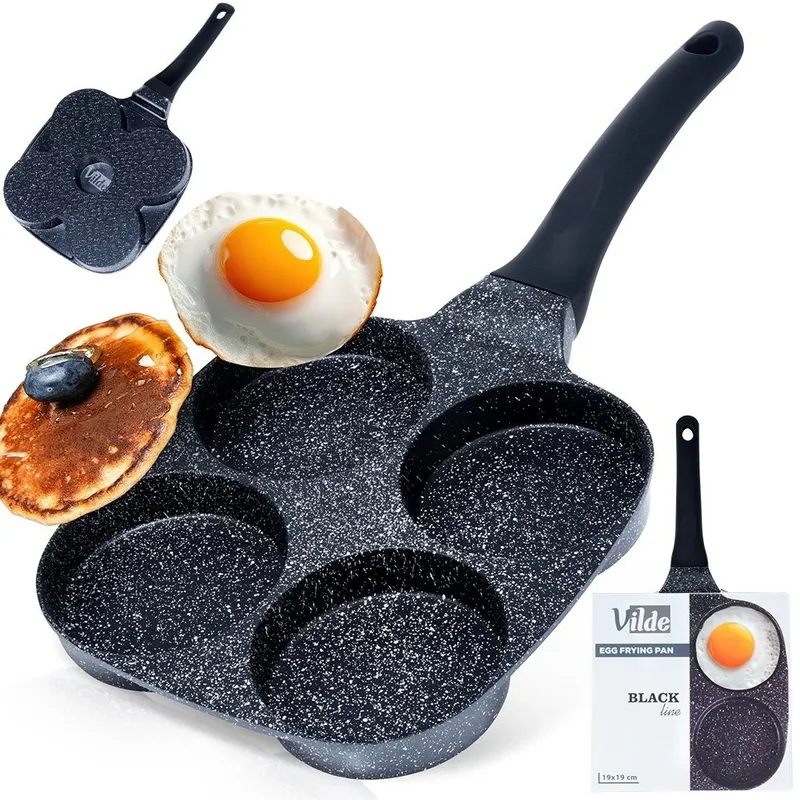 Patelnia Do Jajek Placków Pancakes Granitowa 4 Otwory Solidna 19x19 MEBLIVA