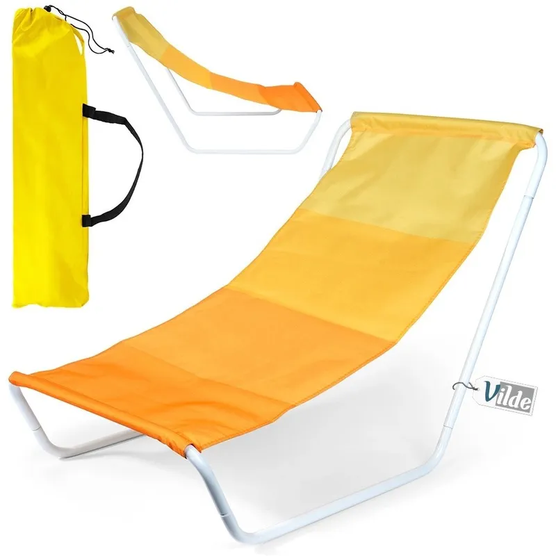 Leżak Plażowy Składany Metalowy Z Torbą Transportową 86 x 51,5 cm GARDIVA