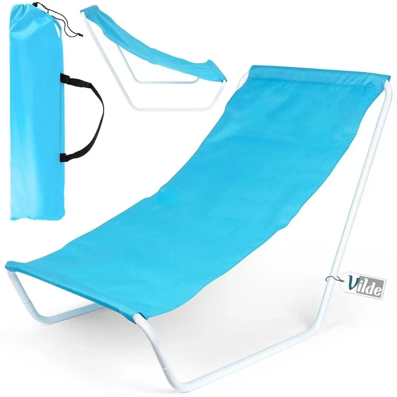 Leżak Plażowy Składany Metalowy Z Torbą Transportową 86 x 51,5 cm GARDIVA