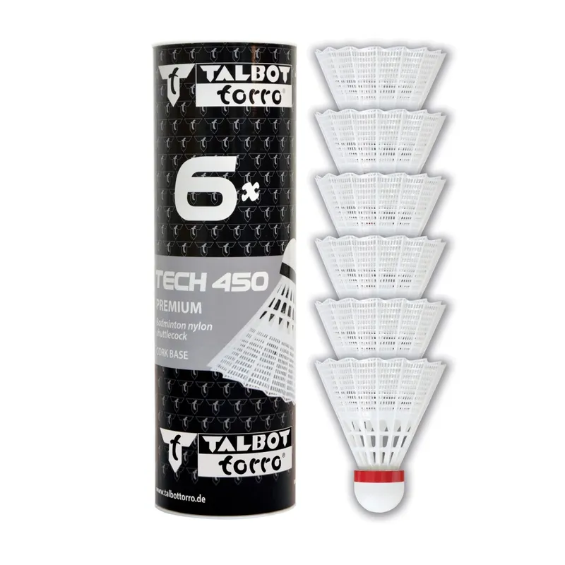 Lotki Do Badmintona Nylonowe Wytrzymałe TALBOT TORRO FAST 6 szt. - Białe