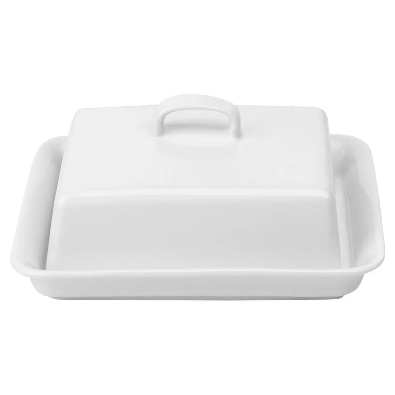 Maselniczka Z Pokrywką Pojemnik Na Masło Ceramiczny 16x13 MEBLIVA - Biały
