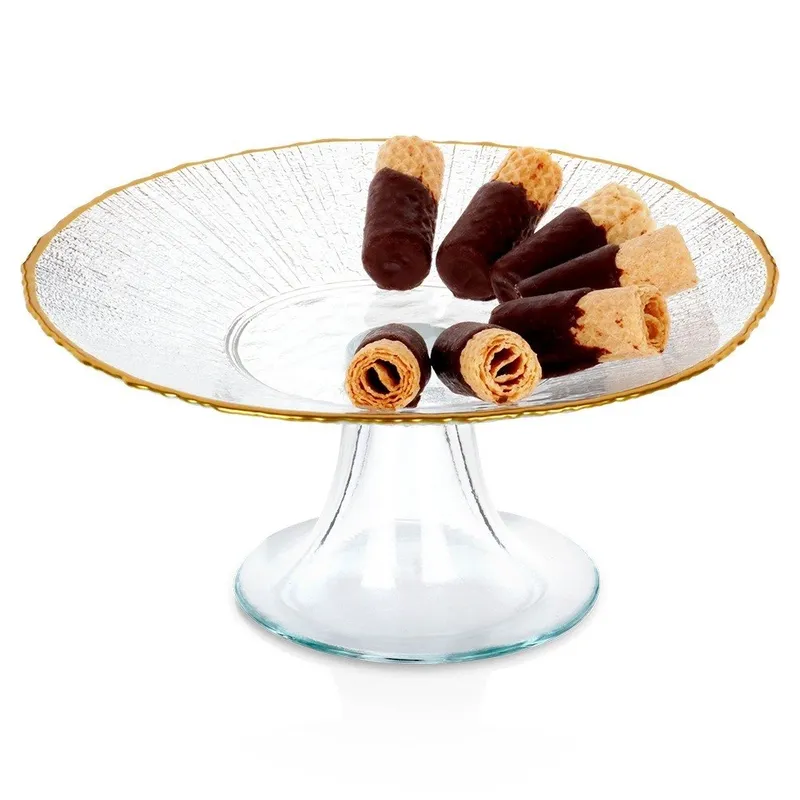 Patera Na Nóżce Szklana Dekoracyjna Na Tort Ciasta Ciasteczka 21 cm MEBLIVA