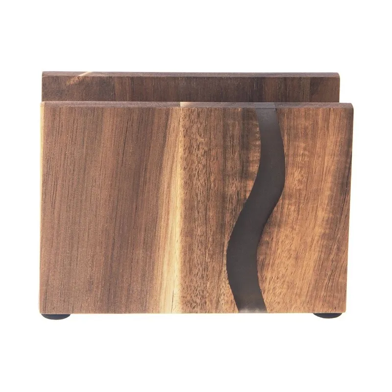 Serwetnik Pojemnik Na Serwetki Drewniany Solidny 12 x 8,5 x 4,5 cm MEBLIVA
