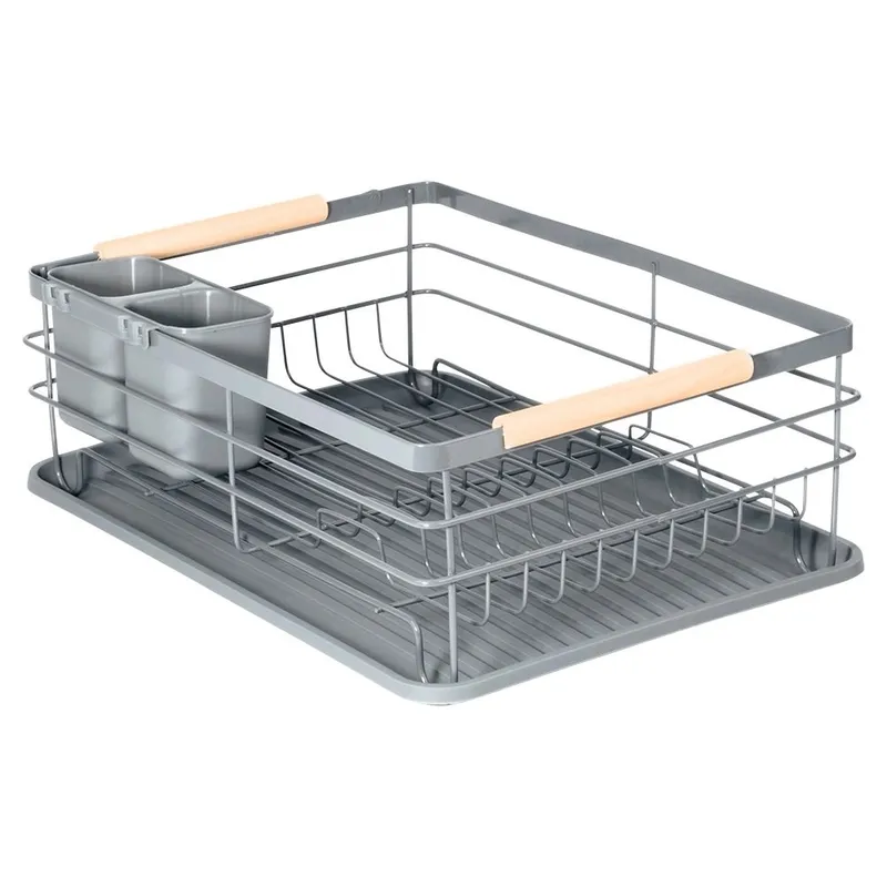 Suszarka Do Naczyń Na Talerze Sztućce Pojemna 42,5x32x14,5 MEBLIVA - Szara