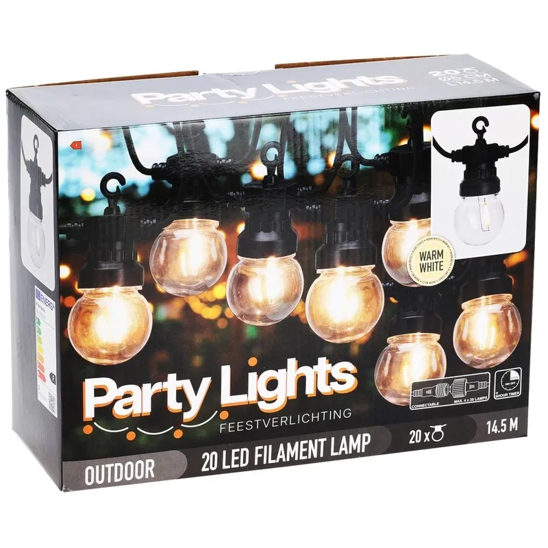 Girlanda Ogrodowa Dekoracyjna Żarówka Lampki LED 9,5 m 20 szt. GARDIVA