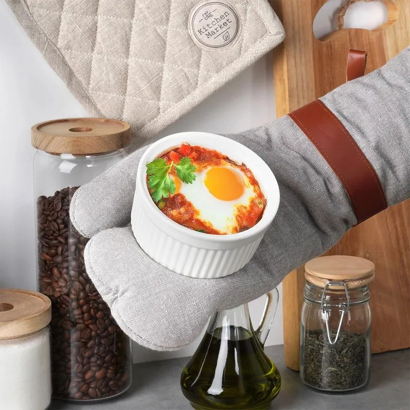 Miseczki Do Zapiekania Pieczenia Ceramiczne 260 ml 6 szt. MEBLIVA - Białe
