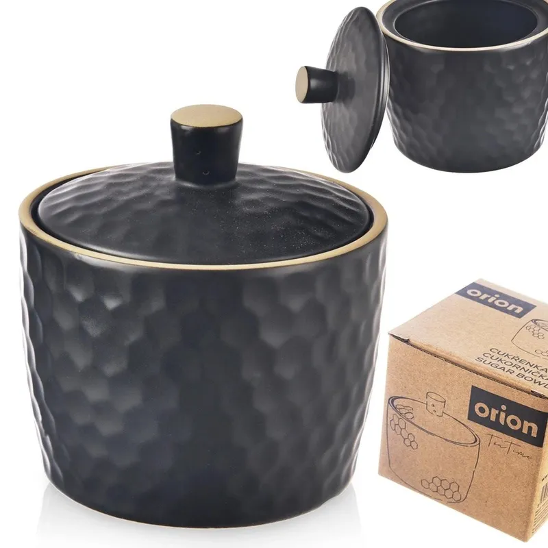 Cukierniczka Cukiernica Ceramiczna Ozdobna Klasyczna 320 MEBLIVA - Czarna