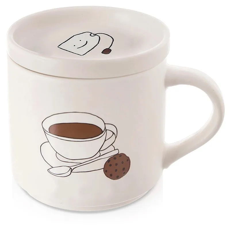 Kubek Do Parzenia Herbaty Ziół Naparów Z Pokrywką Porcelanowy 420 MEBLIVA