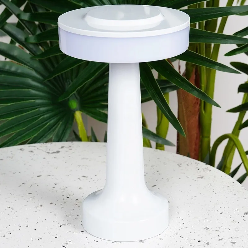 Lampka Stołowa LED Bezprzewodowa 3 Tryby Świecenia 21x12 cm MEBLIVA - Biała