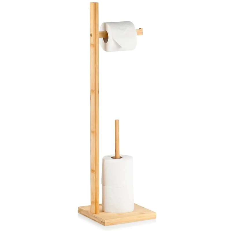 Stojak Na Papier Toaletowy Drewniany Bambusowy Stabilny Solidny 70 MEBLIVA