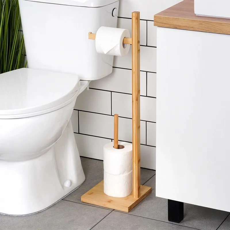 Stojak Na Papier Toaletowy Drewniany Bambusowy Stabilny Solidny 70 MEBLIVA