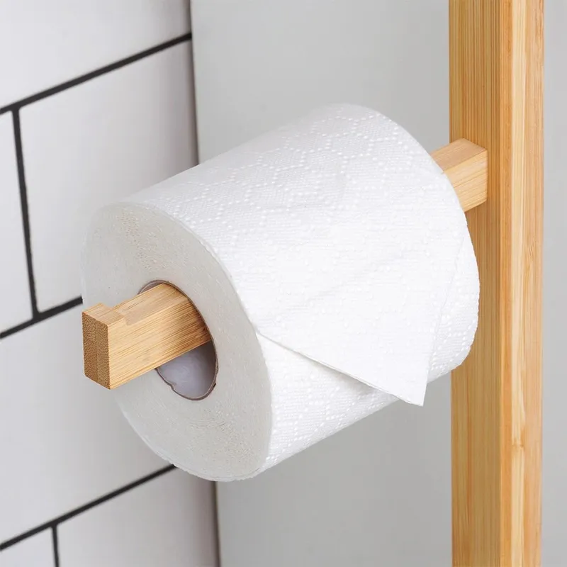 Stojak Na Papier Toaletowy Drewniany Bambusowy Stabilny Solidny 70 MEBLIVA