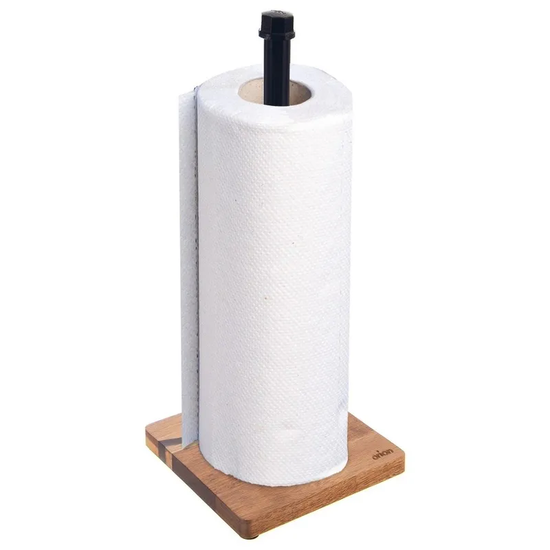 Stojak Na Ręcznik Papierowy Metalowy Drewniany Loft 35 cm MEBLIVA - Czarny