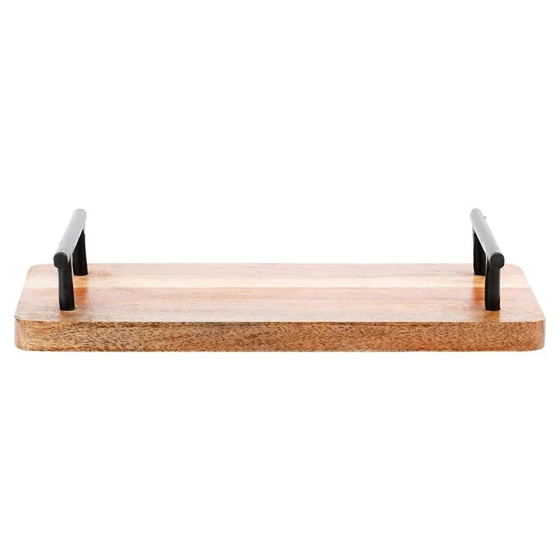 Taca Deska Do Serwowania Drewniana Przekąsek Z Uchwytami 30x15,5 cm MEBLIVA